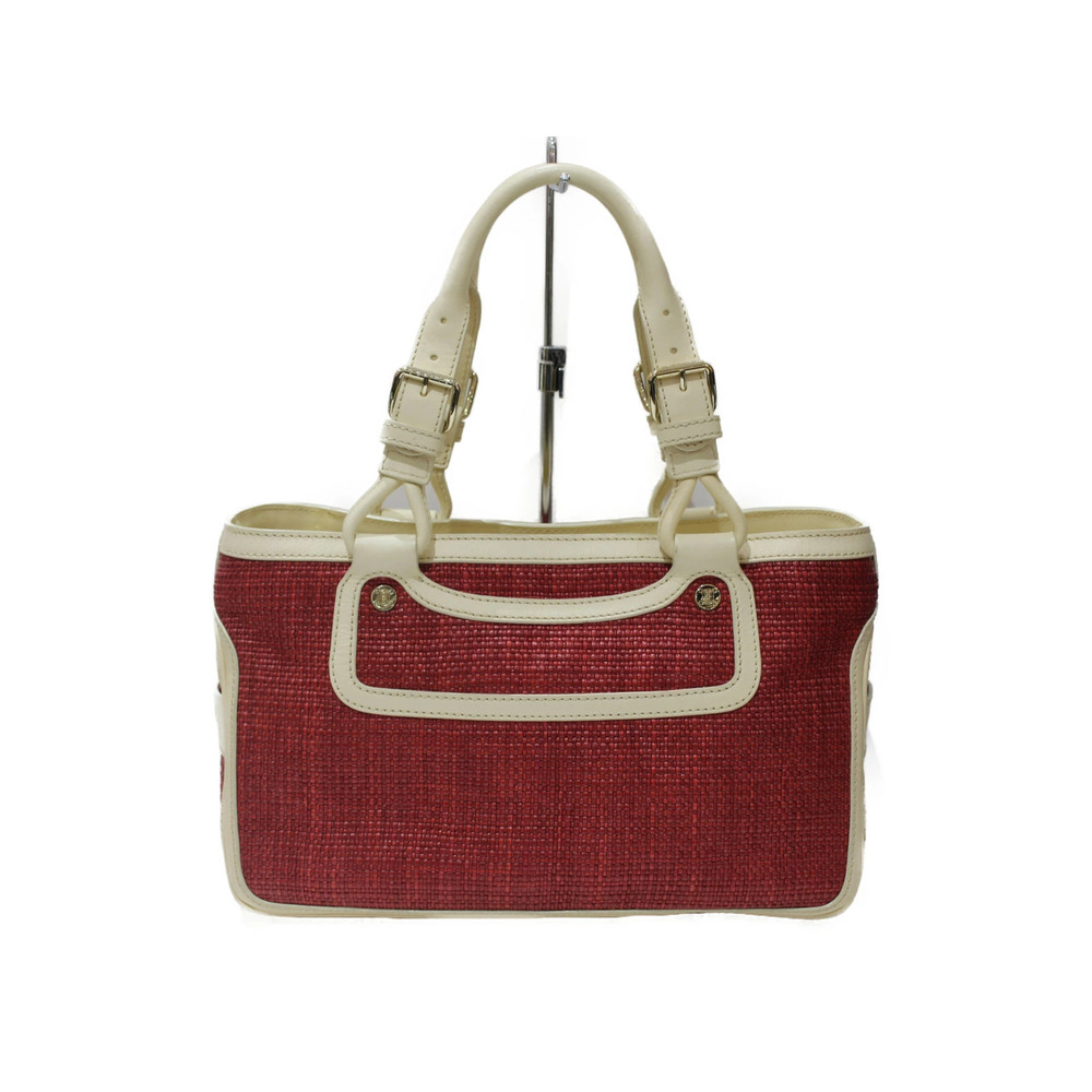 CELINE Boogie Bag Leather Red Ivory White Handbag